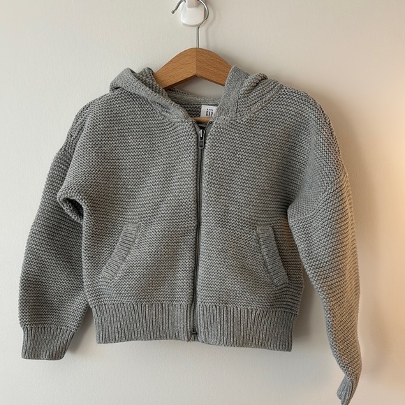 Gray Knit Kids Hoodie - Picture 1 of 2